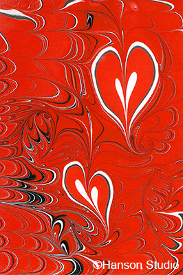 Red and White Hearts on Red